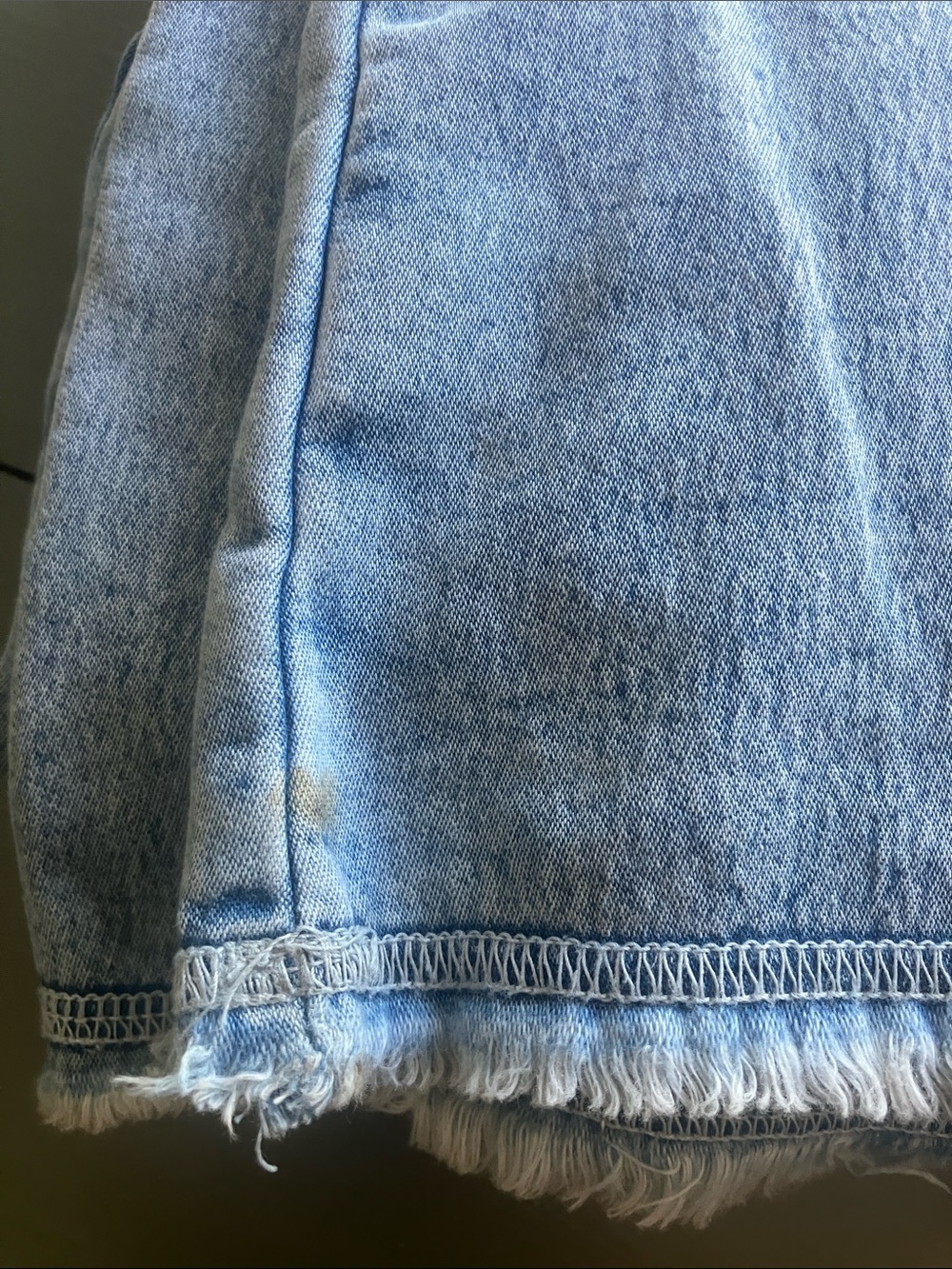 AERIE Real Soft Wide-Leg Jogger Style Blue Denim Pull-On Pants Raw Hem Size L - Picture 14 of 14